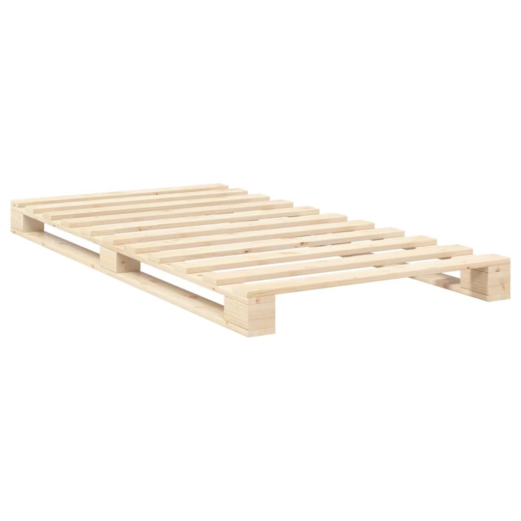 sengeramme med sengegavl 100x200 cm massivt fyrretræ