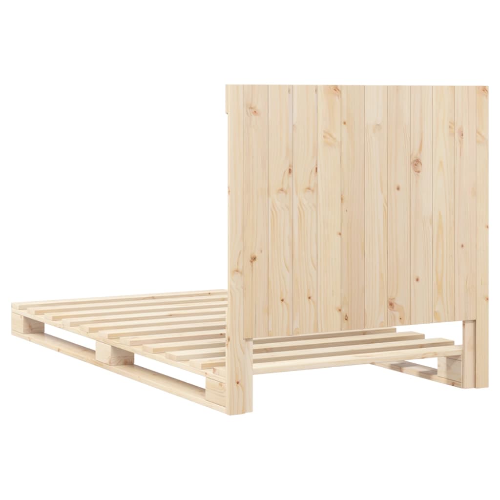 sengeramme med sengegavl 100x200 cm massivt fyrretræ
