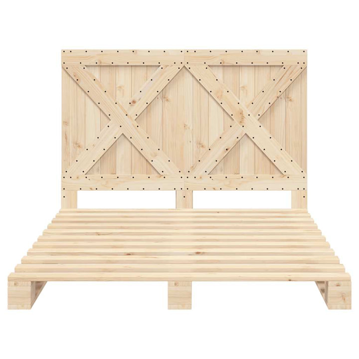 sengeramme med sengegavl 140x200 cm massivt fyrretræ hvid