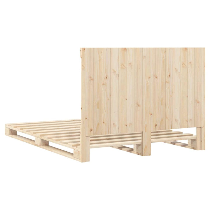 sengeramme med sengegavl 140x200 cm massivt fyrretræ hvid