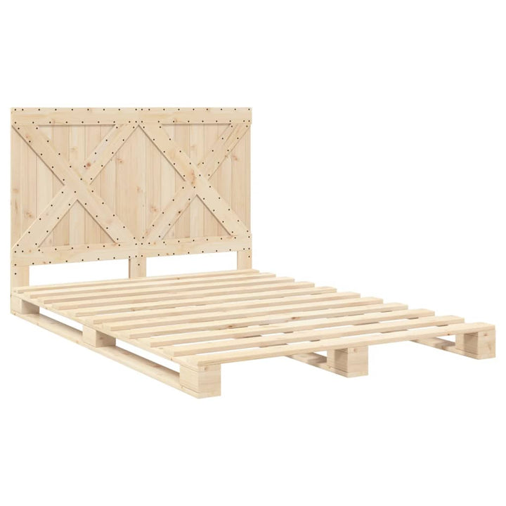 sengeramme med sengegavl 160x200 cm massivt fyrretræ