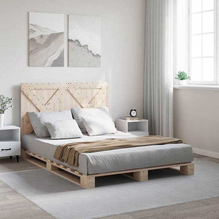 sengeramme med sengegavl 160x200 cm massivt fyrretræ