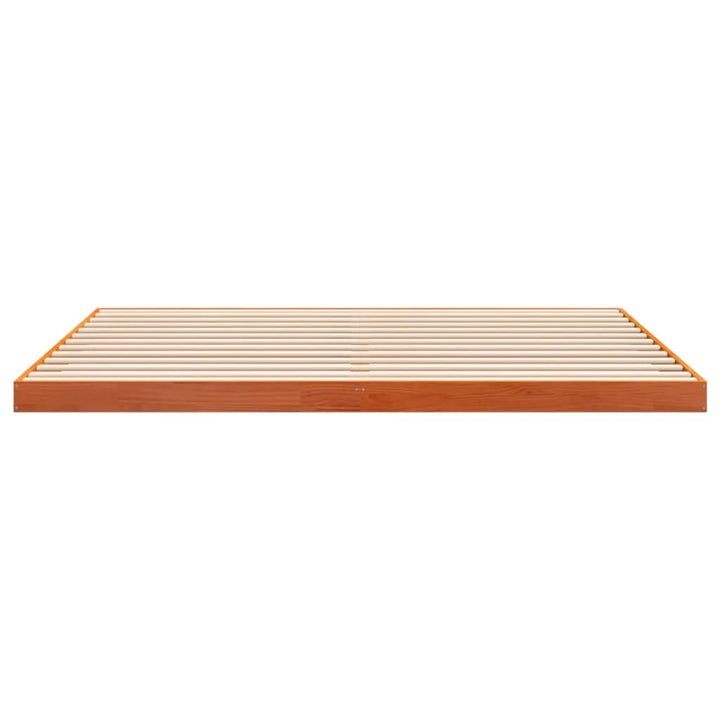 sengeramme 200x200 cm massivt fyrretræ gyldenbrun