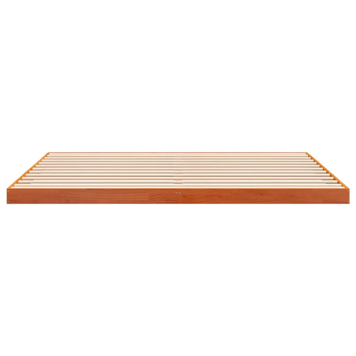 sengeramme 180x200 cm massivt fyrretræ gyldenbrun