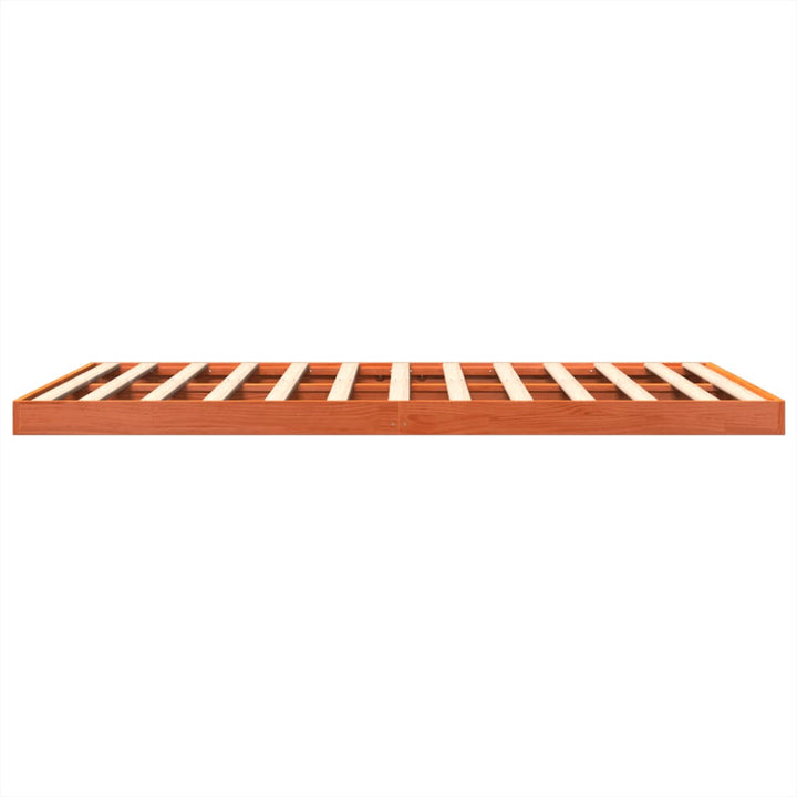 sengeramme 150x200 cm massivt fyrretræ gyldenbrun