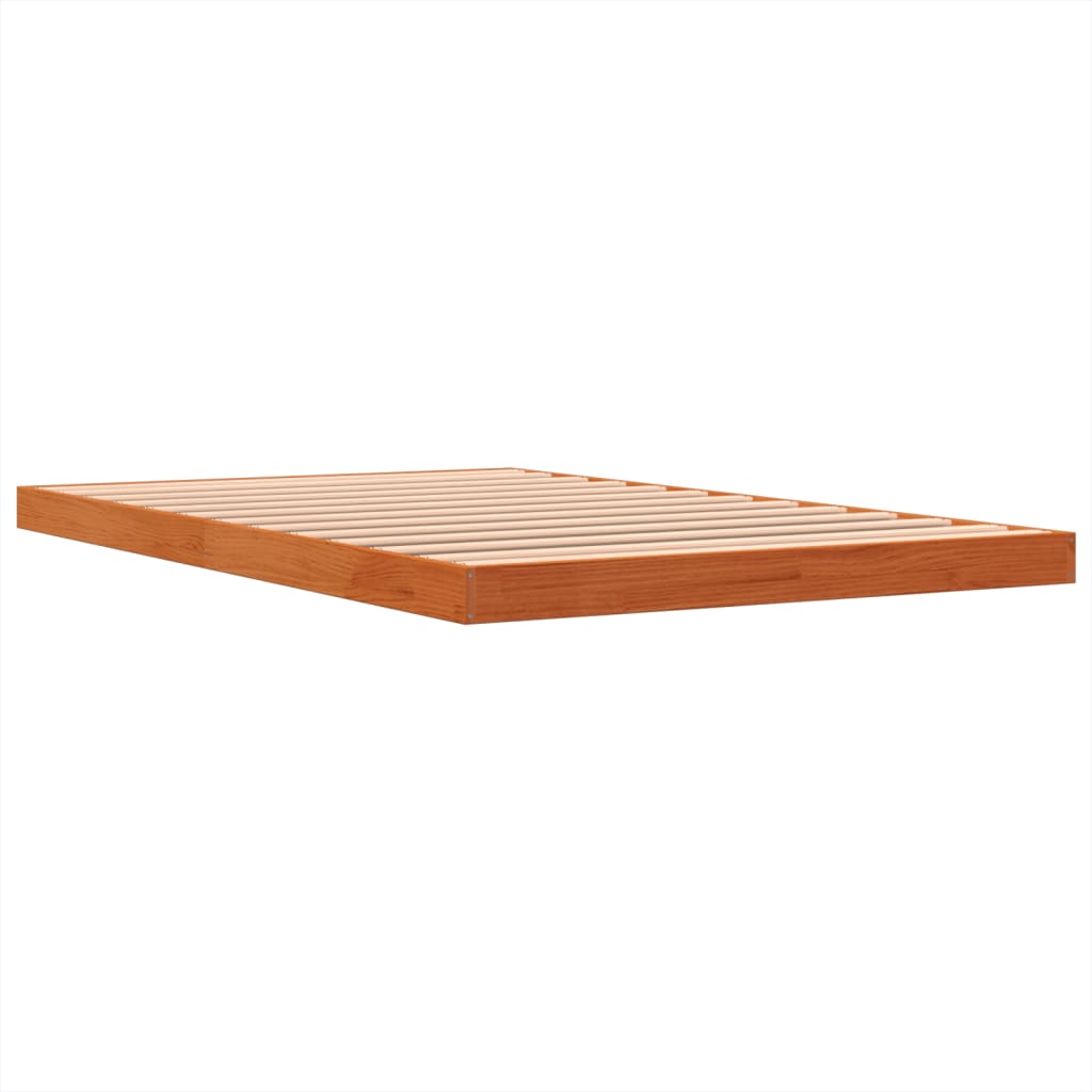 sengeramme 120x200 cm massivt fyrretræ gyldenbrun