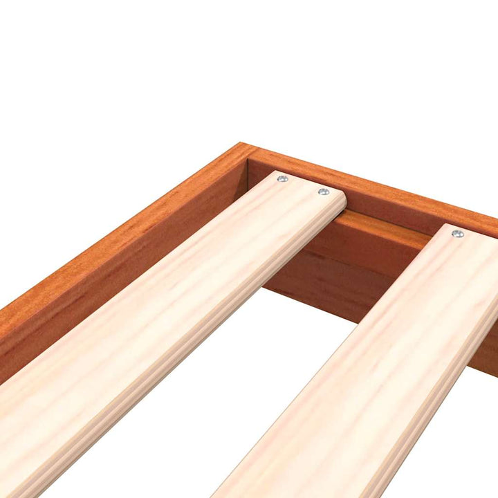 sengeramme 75x190 cm massivt fyrretræ gyldenbrun