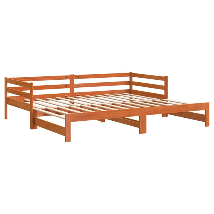 daybed med udtræk 80x200 cm massivt fyrretræ gyldenbrun