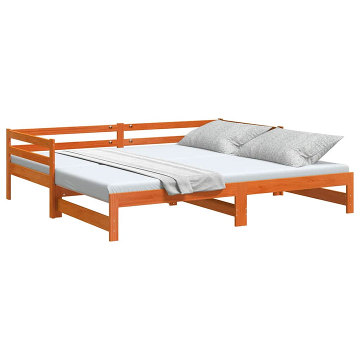 daybed med udtræk 80x200 cm massivt fyrretræ gyldenbrun