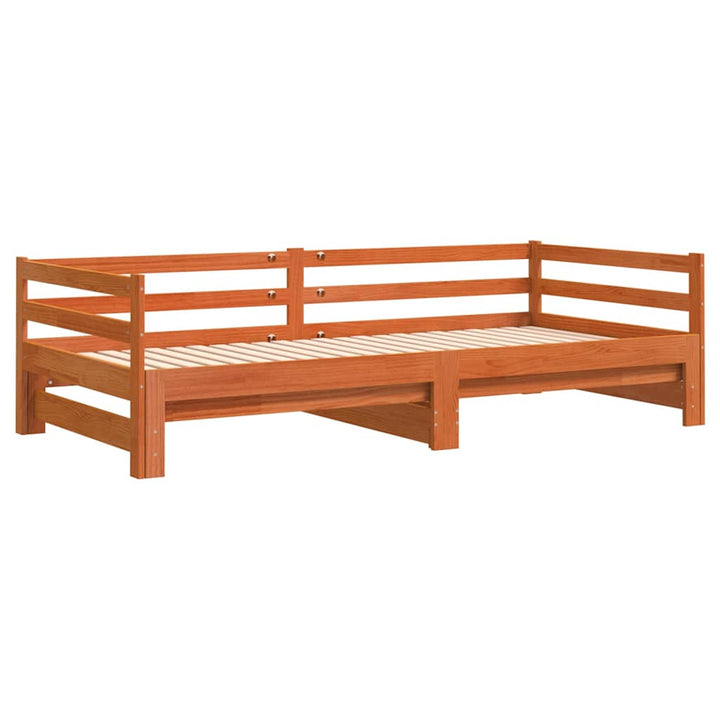 daybed med udtræk 80x200 cm massivt fyrretræ gyldenbrun