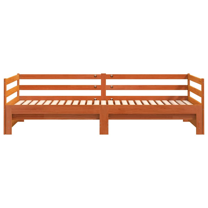 daybed med udtræk 80x200 cm massivt fyrretræ gyldenbrun
