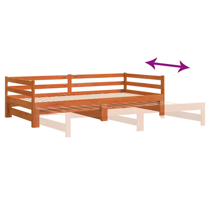 daybed med udtræk 80x200 cm massivt fyrretræ gyldenbrun