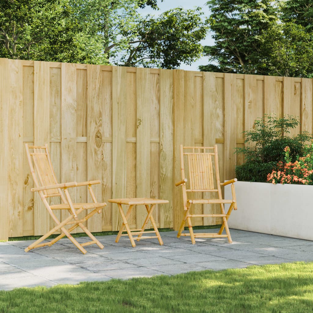 foldbare havestole 2 stk. 53x66x99 cm bambus