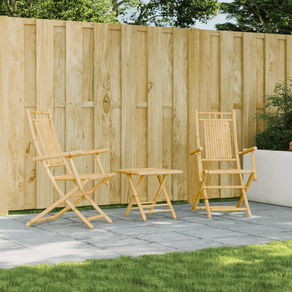 foldbare havestole 2 stk. 53x66x99 cm bambus