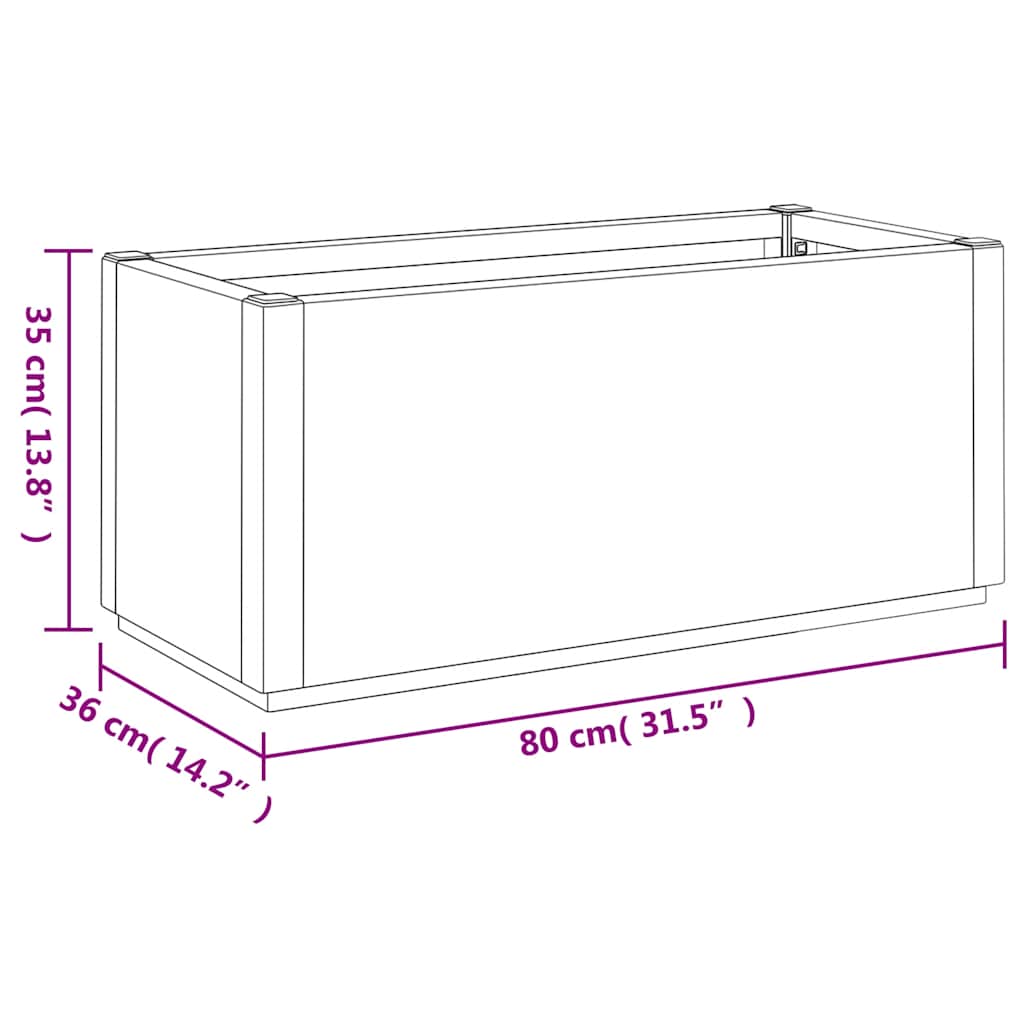 plantekasse 80x36x35 cm PP mørkegrå