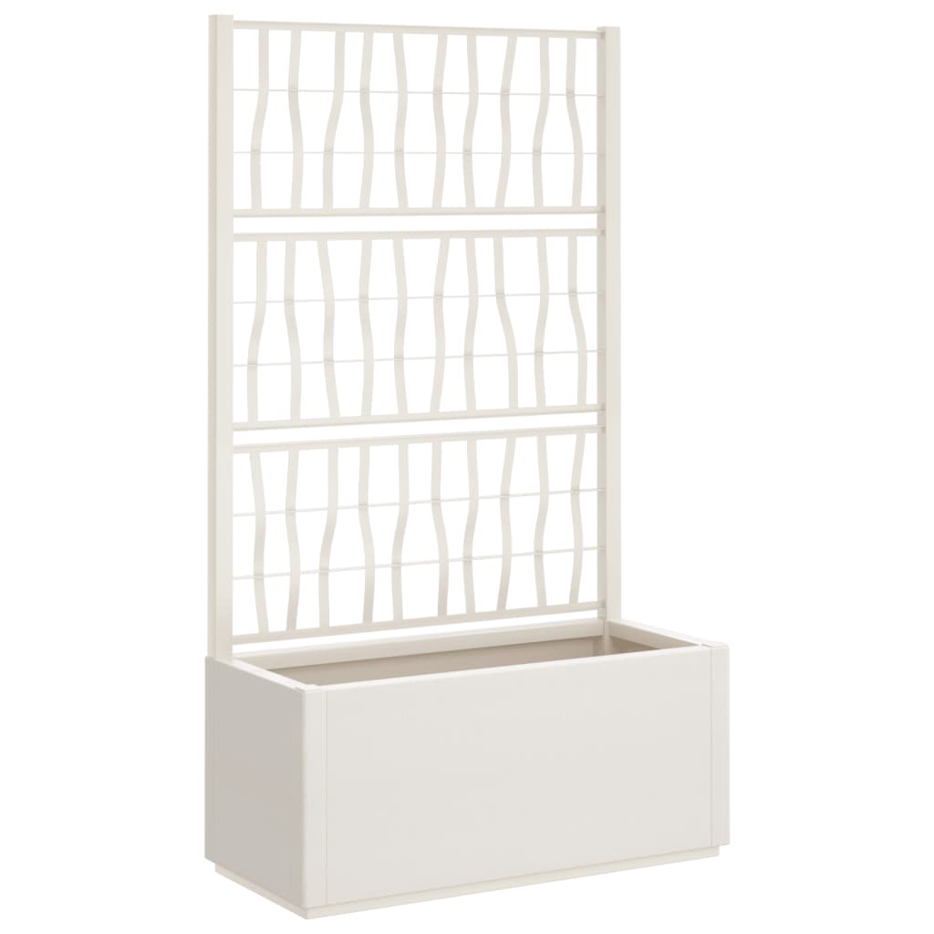 plantekasse med espalier 80x36x140 cm PP hvid