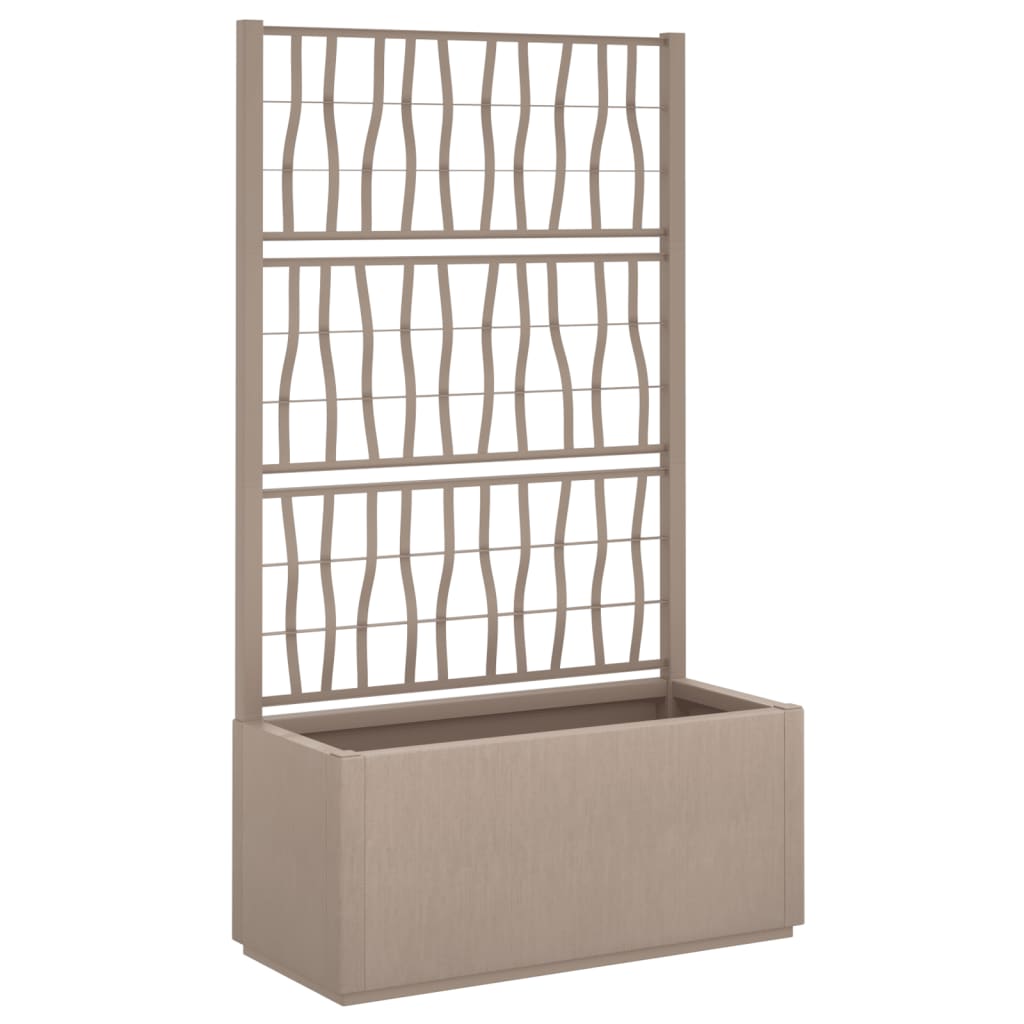 plantekasse med espalier 80x36x140 cm PP lysebrun