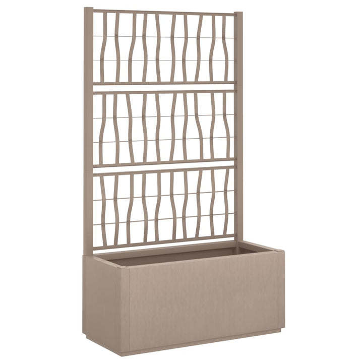 plantekasse med espalier 80x36x140 cm PP lysebrun
