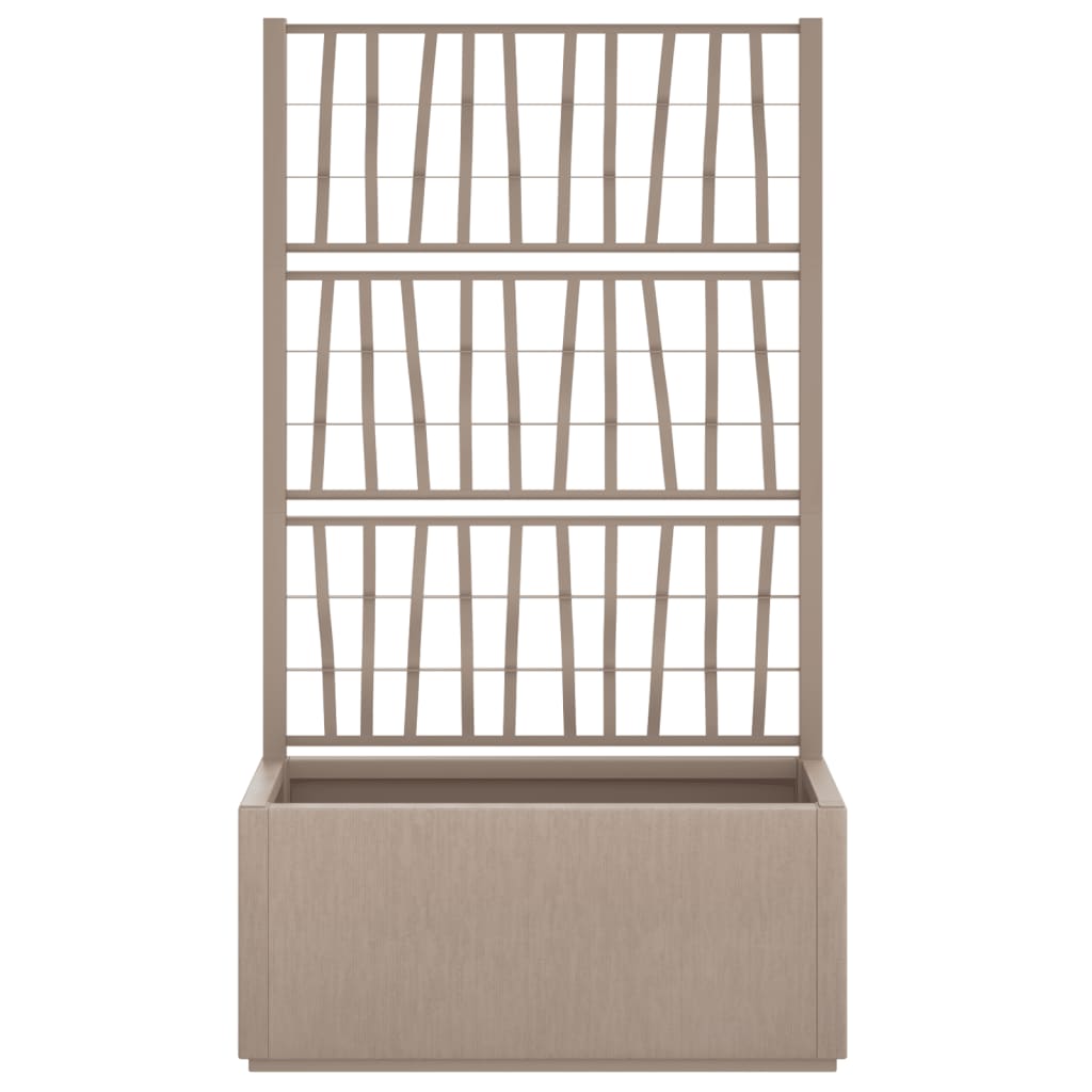 plantekasse med espalier 80x36x140 cm PP lysebrun