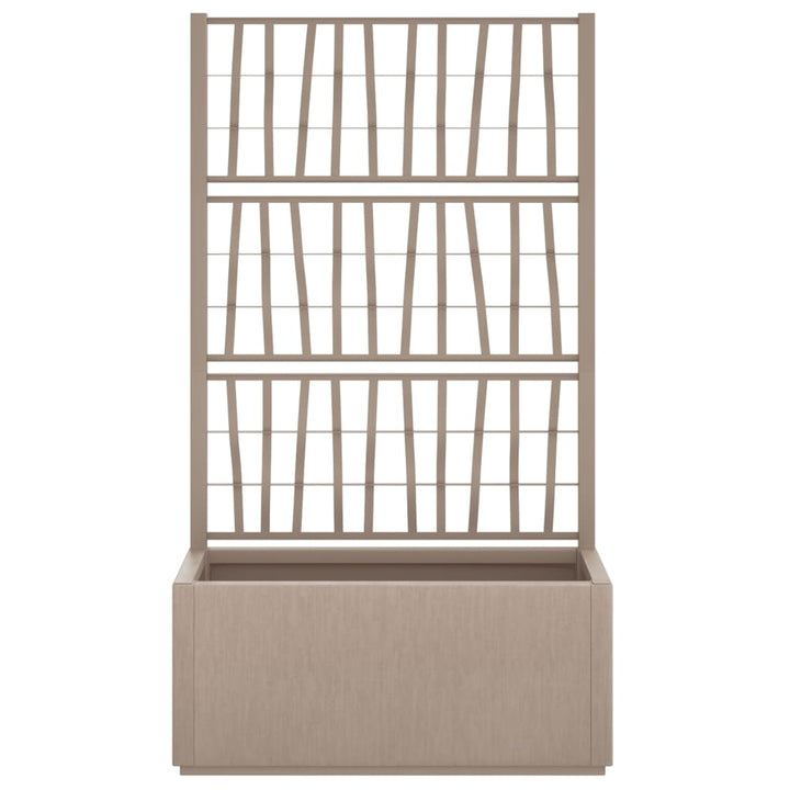 plantekasse med espalier 80x36x140 cm PP lysebrun