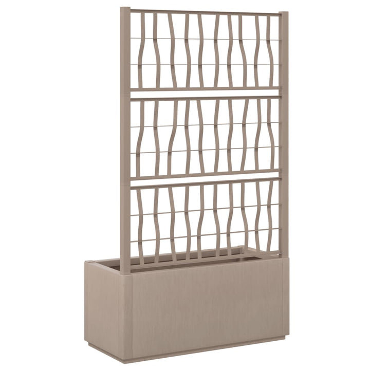 plantekasse med espalier 80x36x140 cm PP lysebrun