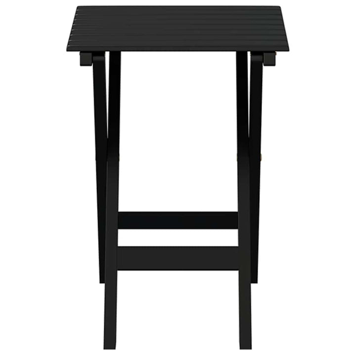 sidebord foldbart massivt poppeltræ sort