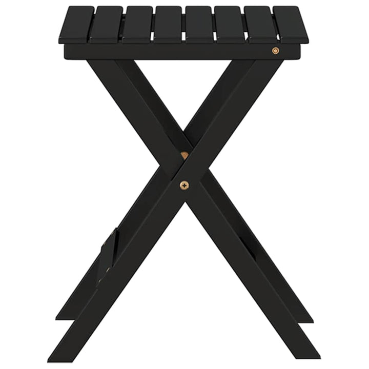 sidebord foldbart massivt poppeltræ sort