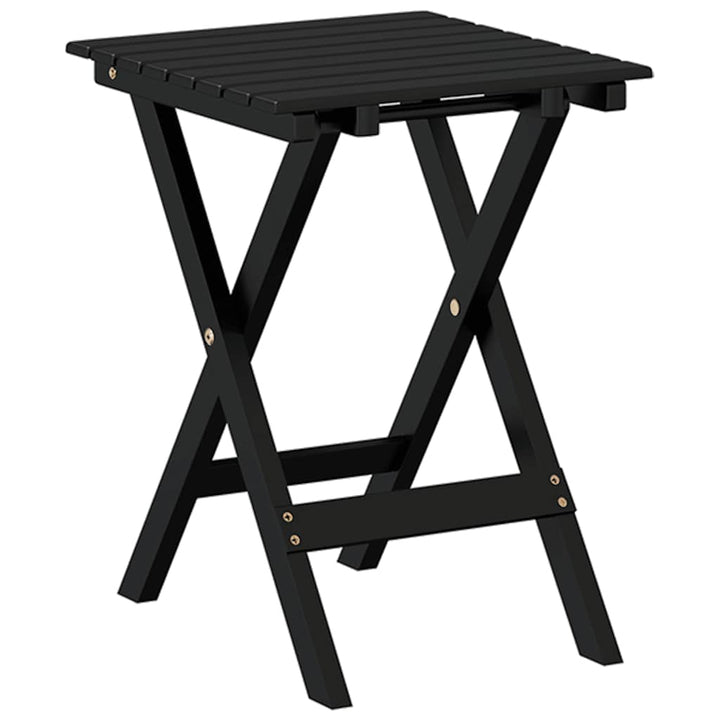 sidebord foldbart massivt poppeltræ sort