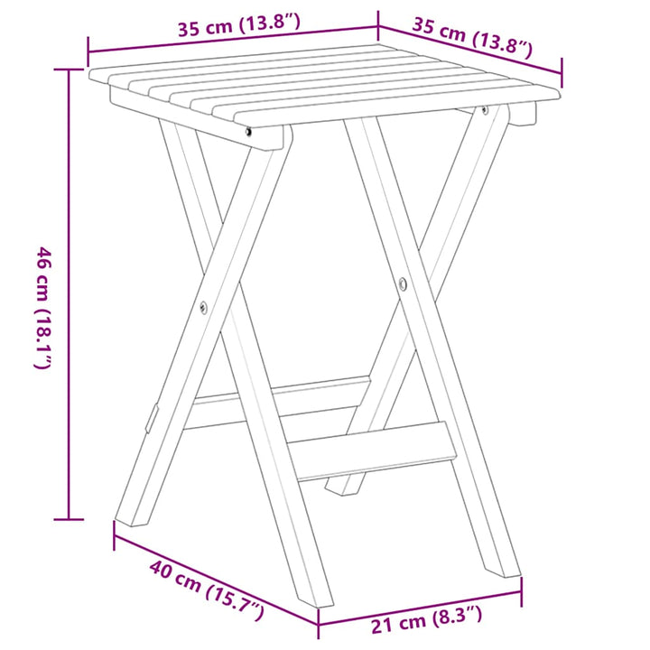 sidebord foldbart massivt poppeltræ hvid