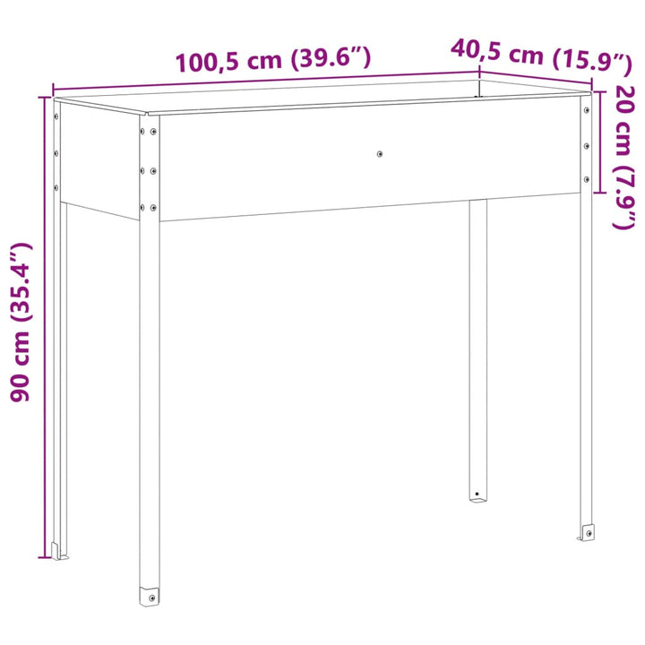 plantekasse 100,5x40,5x90 cm cortenstål