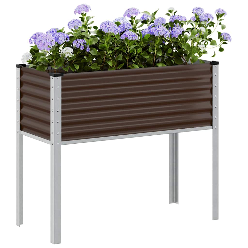 havekrukke brun 100x45x90 cm stål