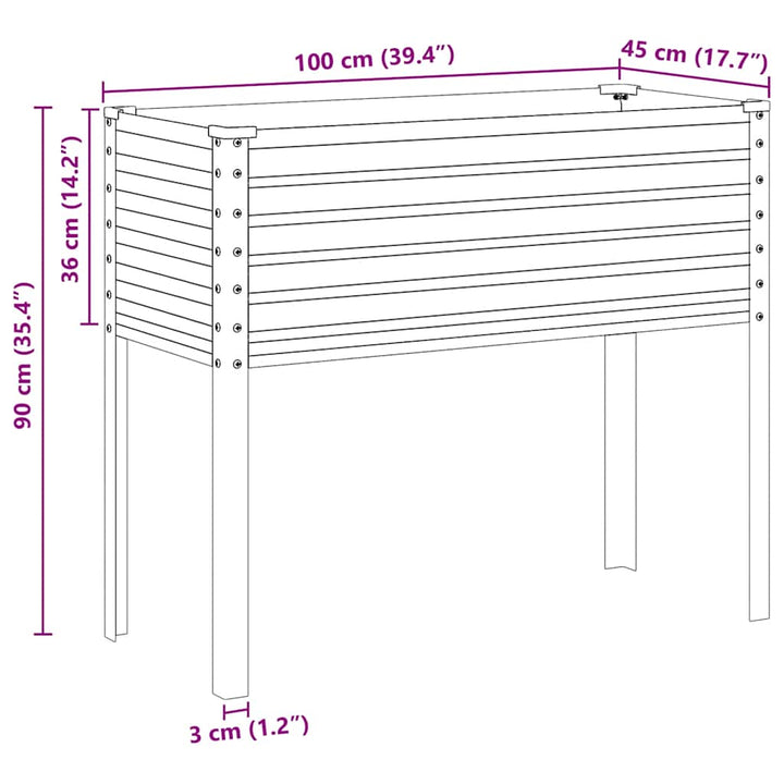 haveplantekasse 100x45x90 cm galvaniseret stål