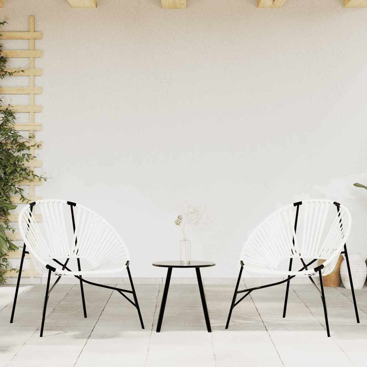 haveæg stol polyrattan sort og hvid