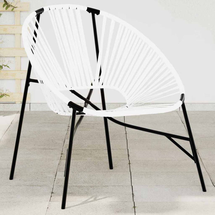 haveæg stol polyrattan sort og hvid