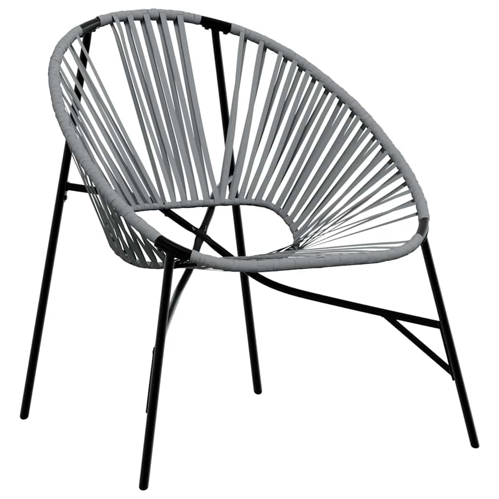 haveæg stol polyrattan sort og lysegrå