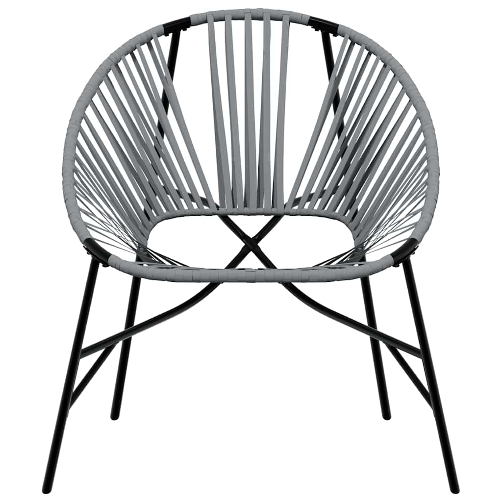 haveæg stol polyrattan sort og lysegrå