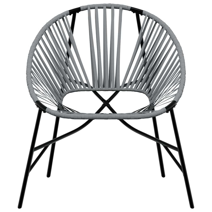 haveæg stol polyrattan sort og lysegrå