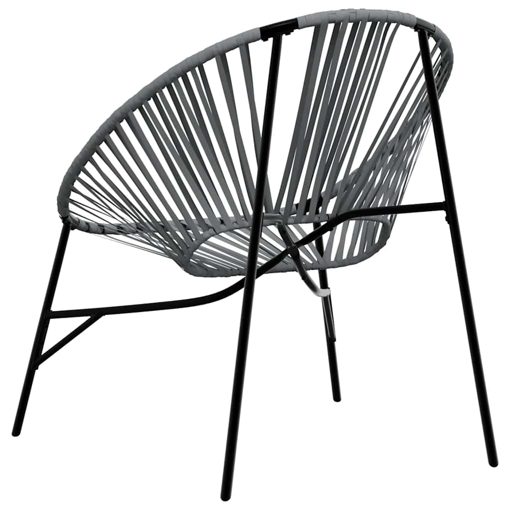 haveæg stol polyrattan sort og lysegrå