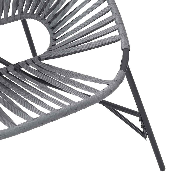 haveæg stol polyrattan sort og lysegrå