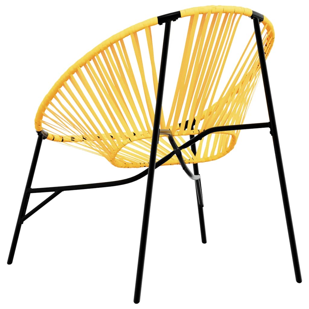 haveæg stol polyrattan sort og gul