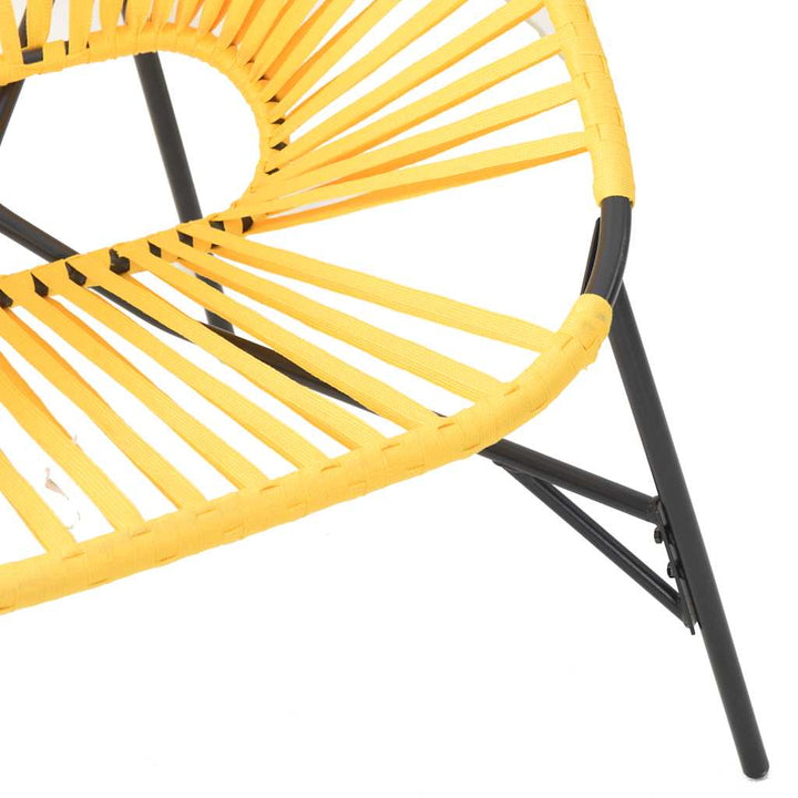 haveæg stol polyrattan sort og gul