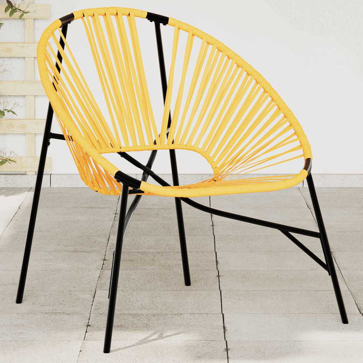 haveæg stol polyrattan sort og gul