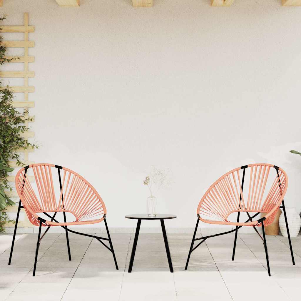 haveæg stol polyrattan sort og orange