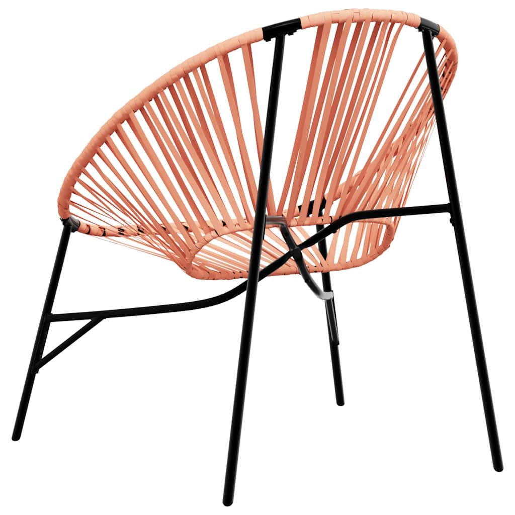 haveæg stol polyrattan sort og orange
