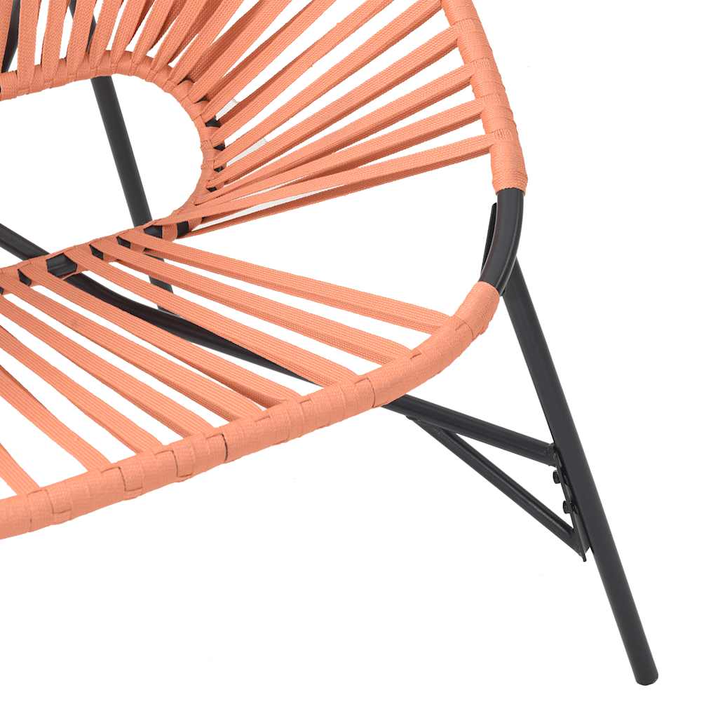 haveæg stol polyrattan sort og orange