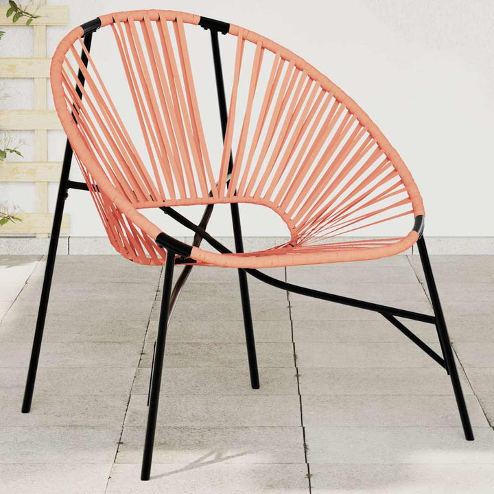 haveæg stol polyrattan sort og orange