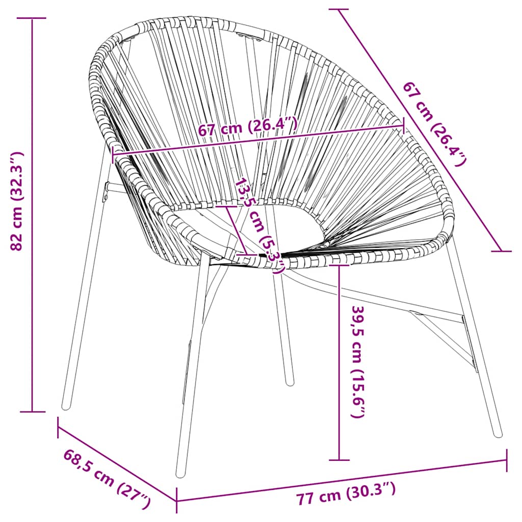 havestolssæt 3 stk. polyrattan sort og hvid