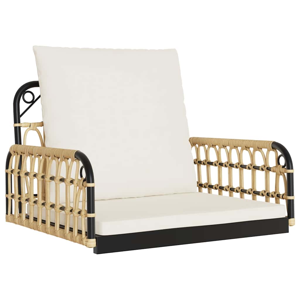 hængestol med hynder 63x58x39 cm polyrattan og stål