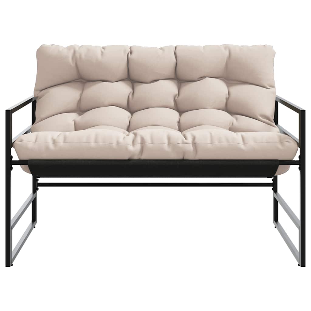 havebænk med hynde 113 cm stål gråbrun