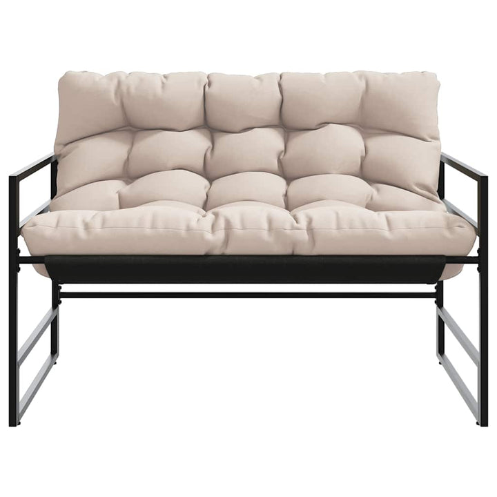 havebænk med hynde 113 cm stål gråbrun